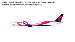 Delta Airlines (Breast Cancer Research Foundation 2015) / Boeing 767-400 / N845MH / 62422 / 1:400 elaviadormodels