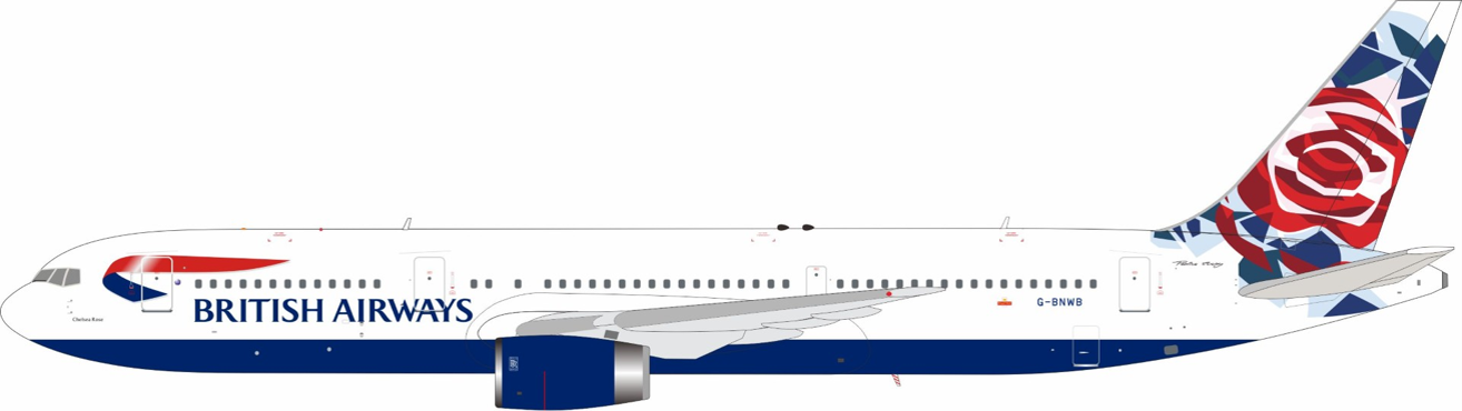 British Airways ("Chelsea Rose" Livery) / Boeing 767-300 / G-BNWB / B-763-BA-NWB / 1:200 elaviadormodels