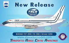 Taca / Boeing 737-200 / YS-08C / EAV08 / 1:200 elaviadormodels