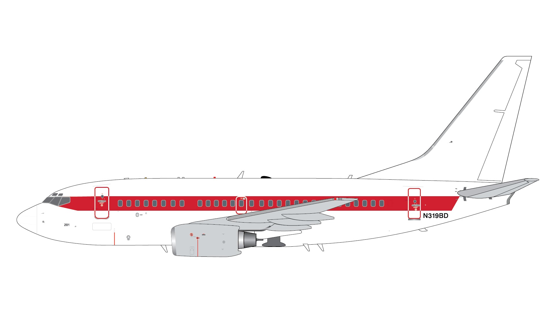 EG&G "Janet" / Boeing 737-600 / N319BD / G2EGG1385 / 1:200 elaviadormodels