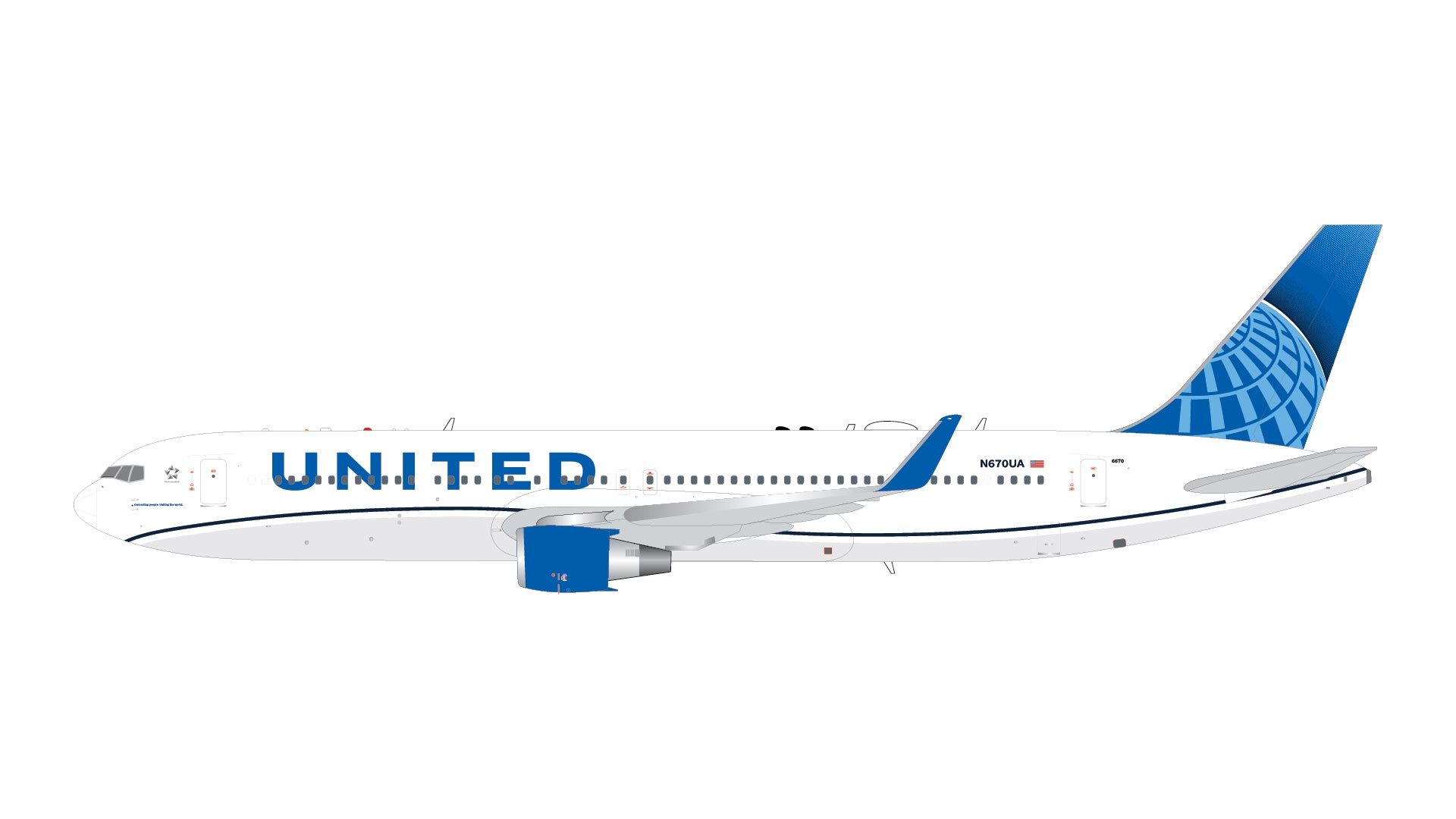 United Airlines / Boeing B767-300ER / N670UA / G2UAL1257 / 1:200 elaviadormodels