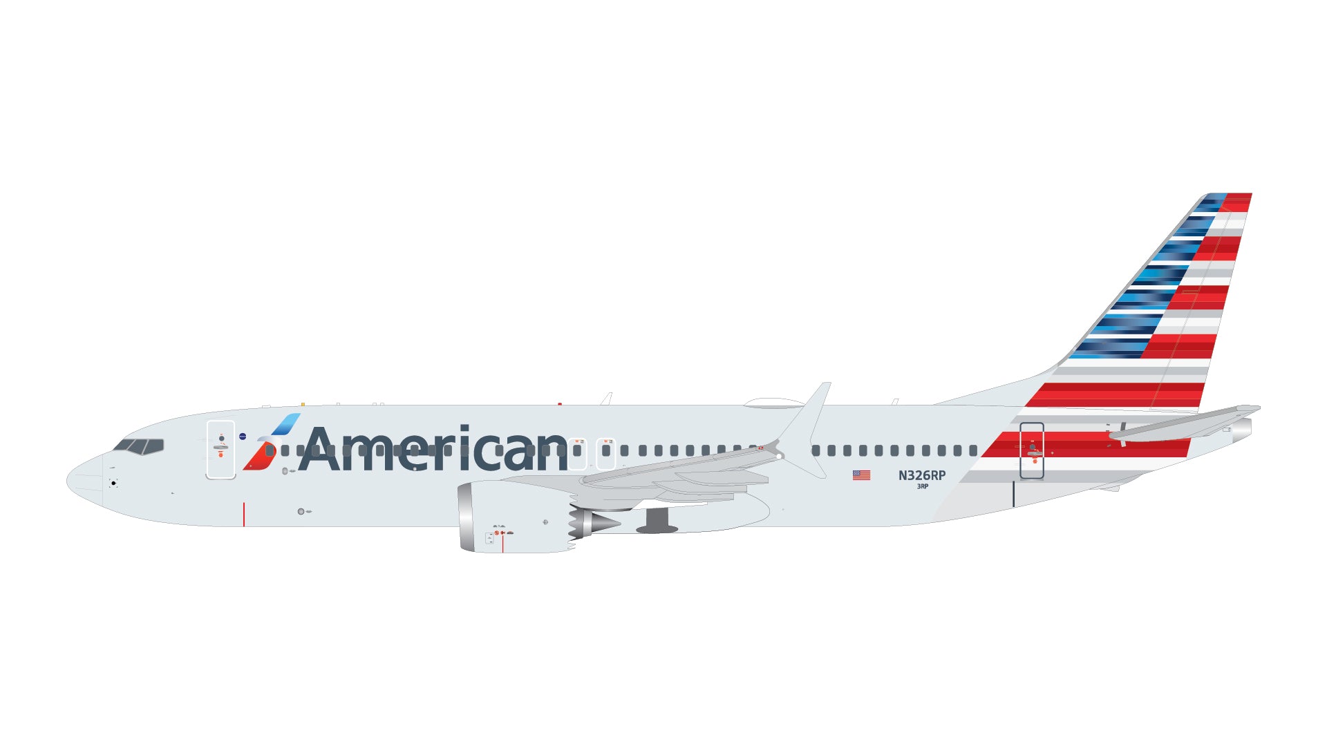 American Airlines / Boeing B737 MAX 8 / N326RP / GJAAL2358 / 1:400 elaviadormodels