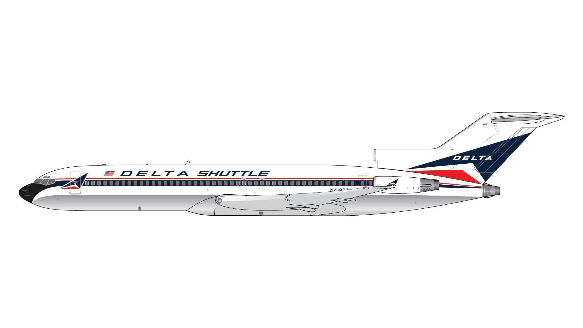 Delta Shuttle / Boeing 727-200 / N413DA / GJDAL2375 / 1:400 elaviadormodels