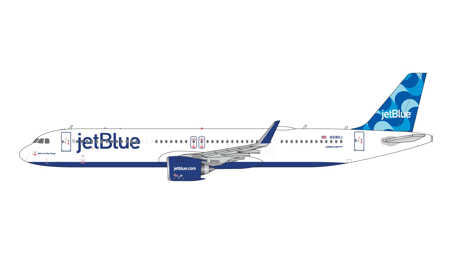 JetBlue (MInt for Big Things livery) / Airbus A321neo / N2180J / GJJBU2288 / 1:400 elaviadormodels