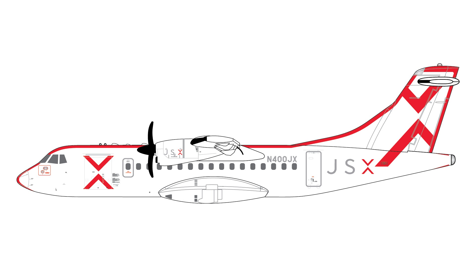 JSX / ATR 42-600 / N400JX / GJJSX2404 / 1:400 elaviadormodels