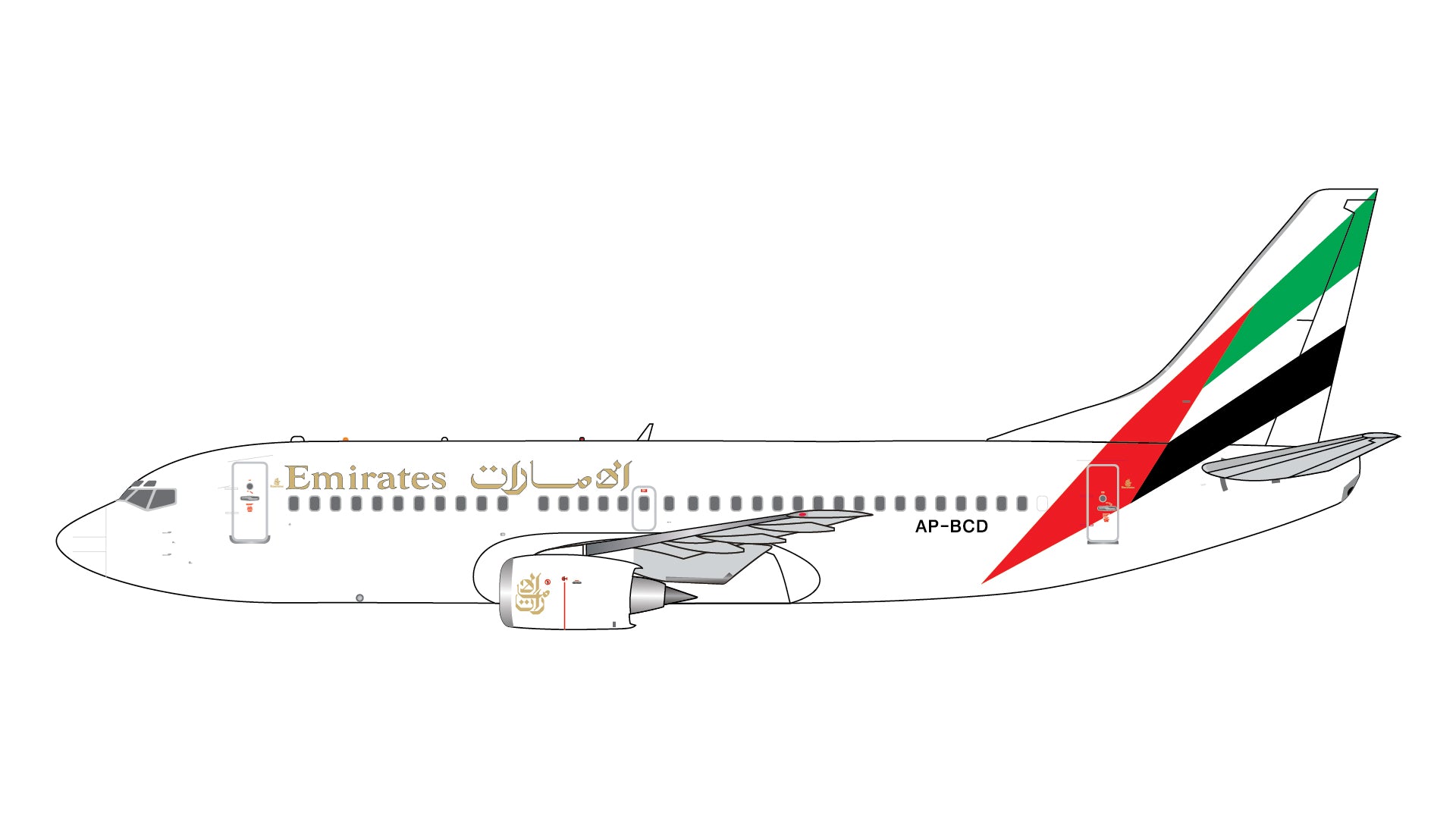 Emirates / Boeing B737-300 / AP-BCD / GJUAE2232 / 1:400 elaviadormodels