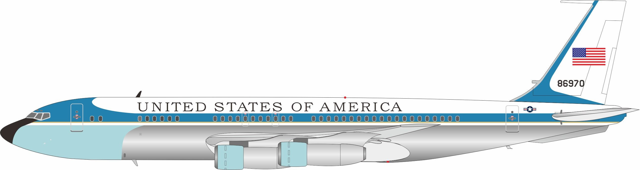 USA - Air Force / Boeing VC-137C (707-353B) / 58-6970 / IF137USAF1025P / 1:200 elaviadormodels