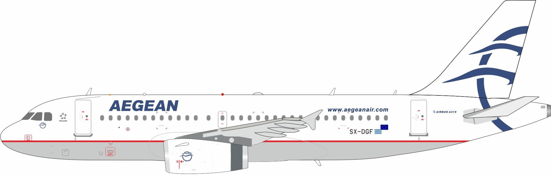 Aegean Airlines / Airbus A319-132 / SX-DGF / IF319NA0726 / 1:200 elaviadormodels