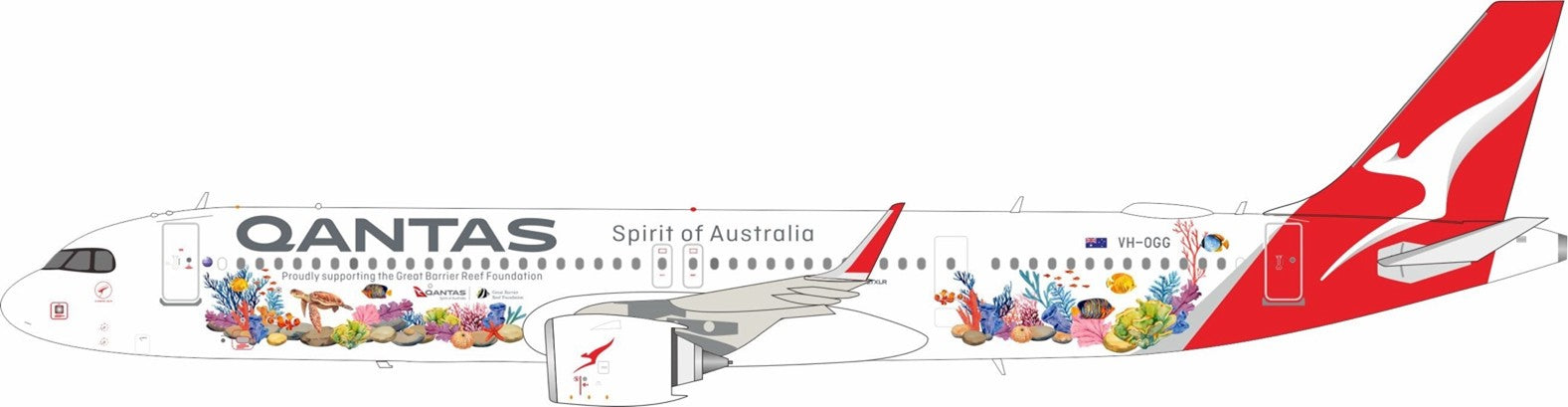 Qantas (Great Barrier Reef) / Airbus A321neo / VH-OGG / IF321QF0126 / 1:200 elaviadormodels