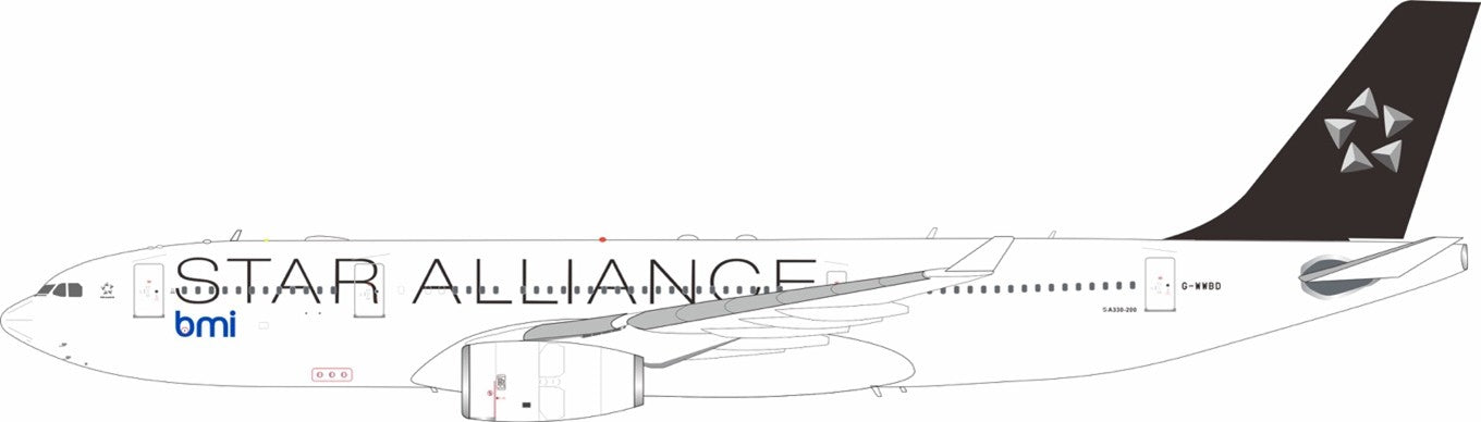 BMI British Midland (Star Alliance Livery) / Airbus A330-200 / G-WWBD / IF332BMWBD / 1:200 elaviadormodels