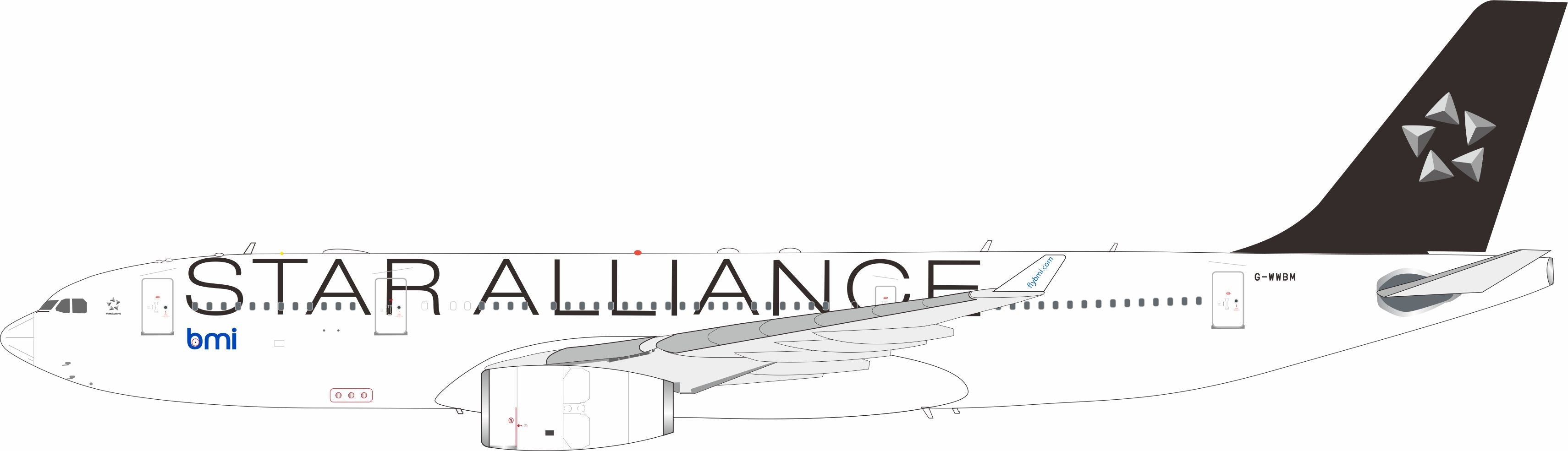 BMI British Midland (Star Alliance Livery) / Airbus A330-200 / G-WWBM / IF332BMWBM / 1:200 elaviadormodels