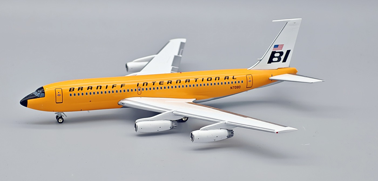 Braniff - Orange / Boeing 720-027 Super Jet / N7080 / IF720BN0925 / 1:200 elaviadormodels