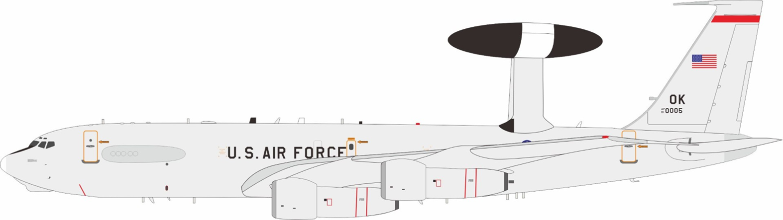 U.S. Air Force / Boeing E-3G Sentry / 81-0005 / IFE3GUSAF005 / 1:200 elaviadormodels