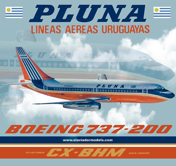 Pluna / Boeing B737-200 / CX-BHM / EAVBHM / 1:200 elaviadormodels