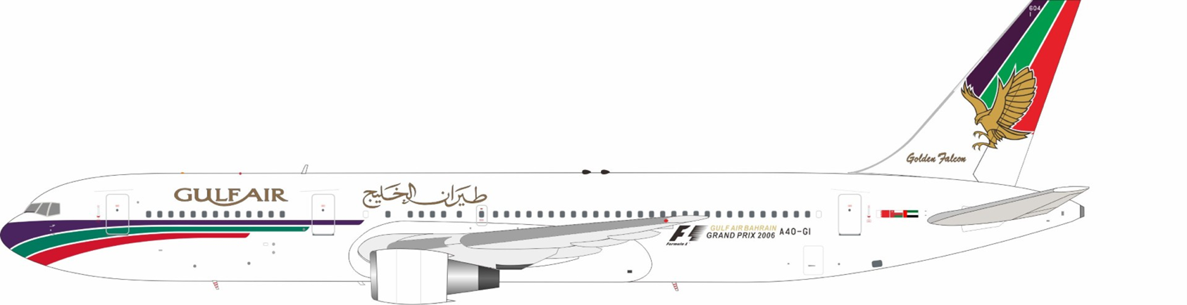 Gulf Air / Boeing 767-300/ER / A40-GI / RM76302 / 1:200 elaviadormodels