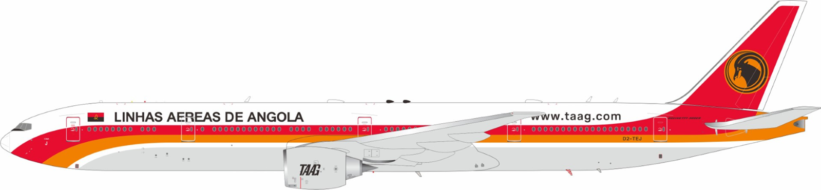 TAAG Angola Airlines / Boeing 777-300 / D2-TEJ / RM77308 / 1:200 elaviadormodels