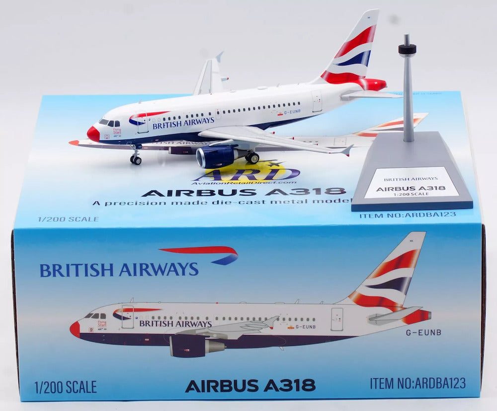 British Airways (Red Nose Livery) / Airbus A318 / G-EUNB / ARDBA123 / elaviadormodels