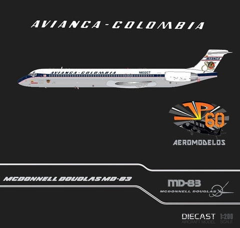 Avianca (80 años) / JP60-632CT / McDonnell Douglas MD-83 / N632CT 1:200 *LAST ONE*