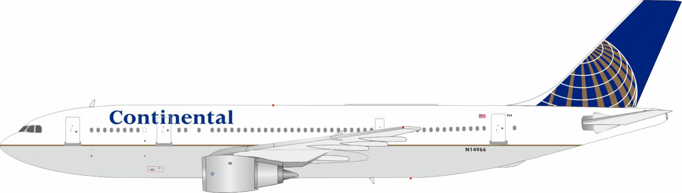 Continental Airlines / Airbus A300B4-203 / N14966 / B-300-CO-4966 / 1:200 elaviadormodels