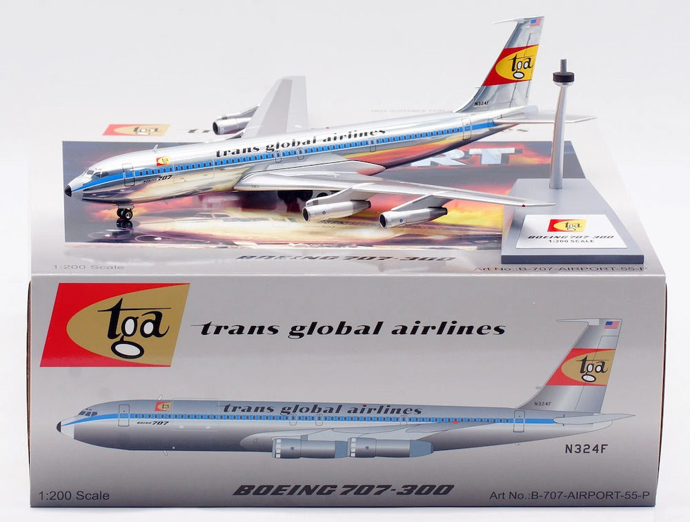 Trans Global Airlines / Boeing B707-300 / N324F / B-707-AIRPORT-55-P / elaviadormodels