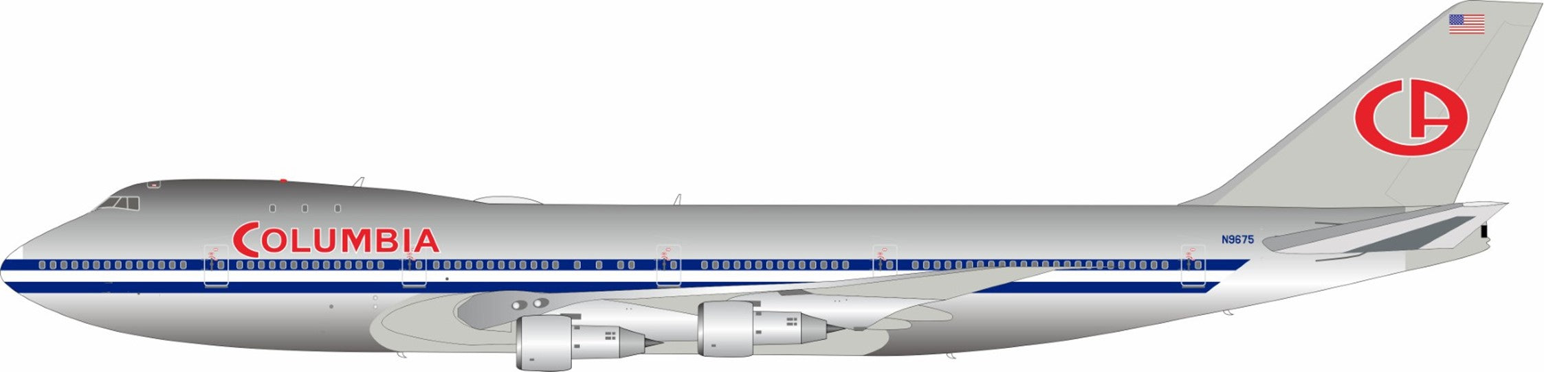 Columbia / Boeing 747-100 / N9675 / B-741-AIRPORT75-50-P / 1:200 elaviadormodels