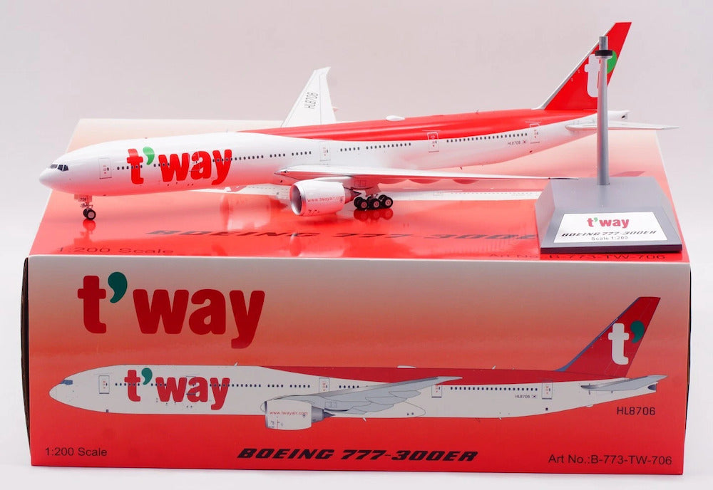 T'way Air / Boeing 777-300ER / HL8706 / B-773-TW-706 / 1:200 elaviadormodels