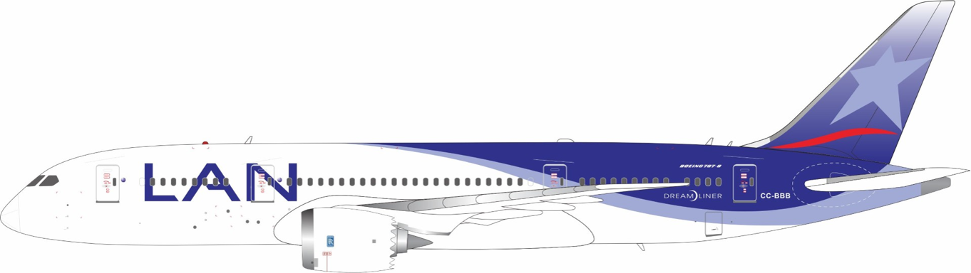 LAN Airlines / Boeing 787-8 Dreamliner / CC-BBB / B-788-LA-BBB / 1:200 elaviadormodels