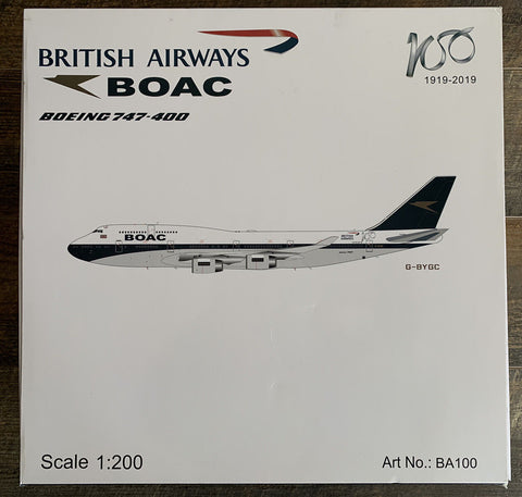 BOAC - British Airways  / Boeing B747-400 / G-BYGC / BA100 / 1:200