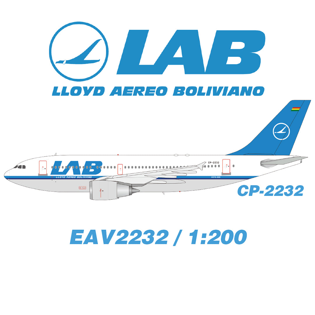 Lloyd Aereo Boliviano (LAB) / Airbus A310-300 / CP-2232 / EAV2232 / 1:200 elaviadormodels