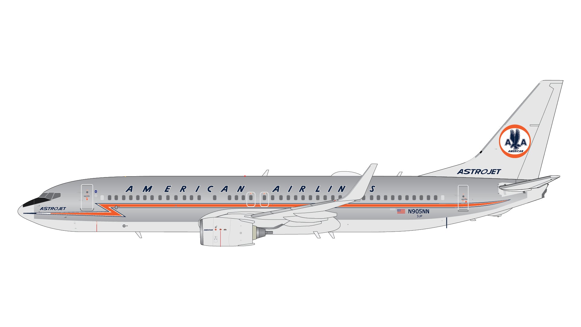 American Airlines (AstroJet Livery) / Boeing B737-800W / N905NN / G1AAL002 / 1:100 elaviadormodels