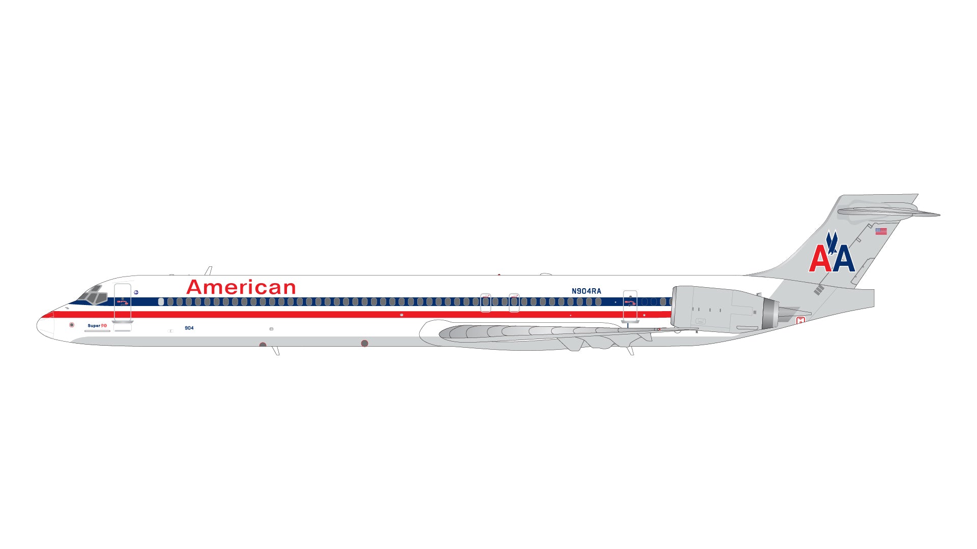 American Airlines / McDonnell Douglas MD-90 / N904RA / G2AAL1329 / 1:200 elaviadormodels