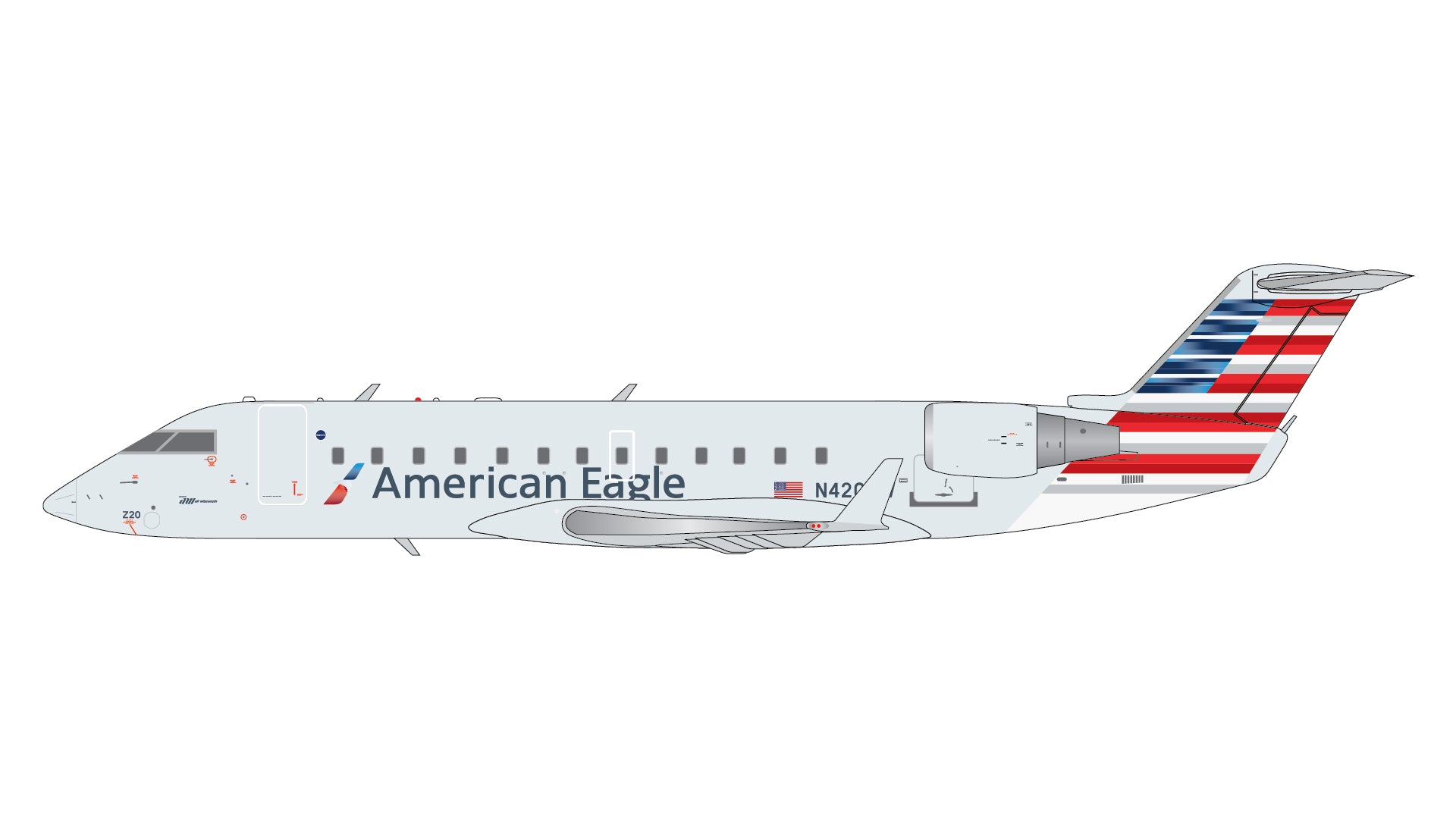 American Eagle / Bombardier CRJ200LR / N420AW / G2AAL1426 / 1:200 elaviadormodels