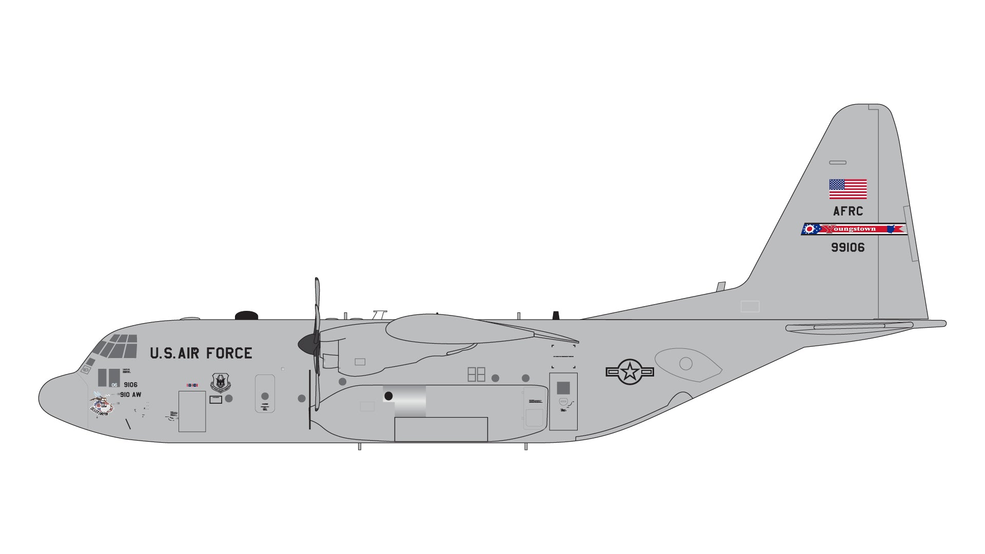 USA - Air Force / Lockheed C-130H Hercules / 89-9106 / G2AFO1296 / 1:200