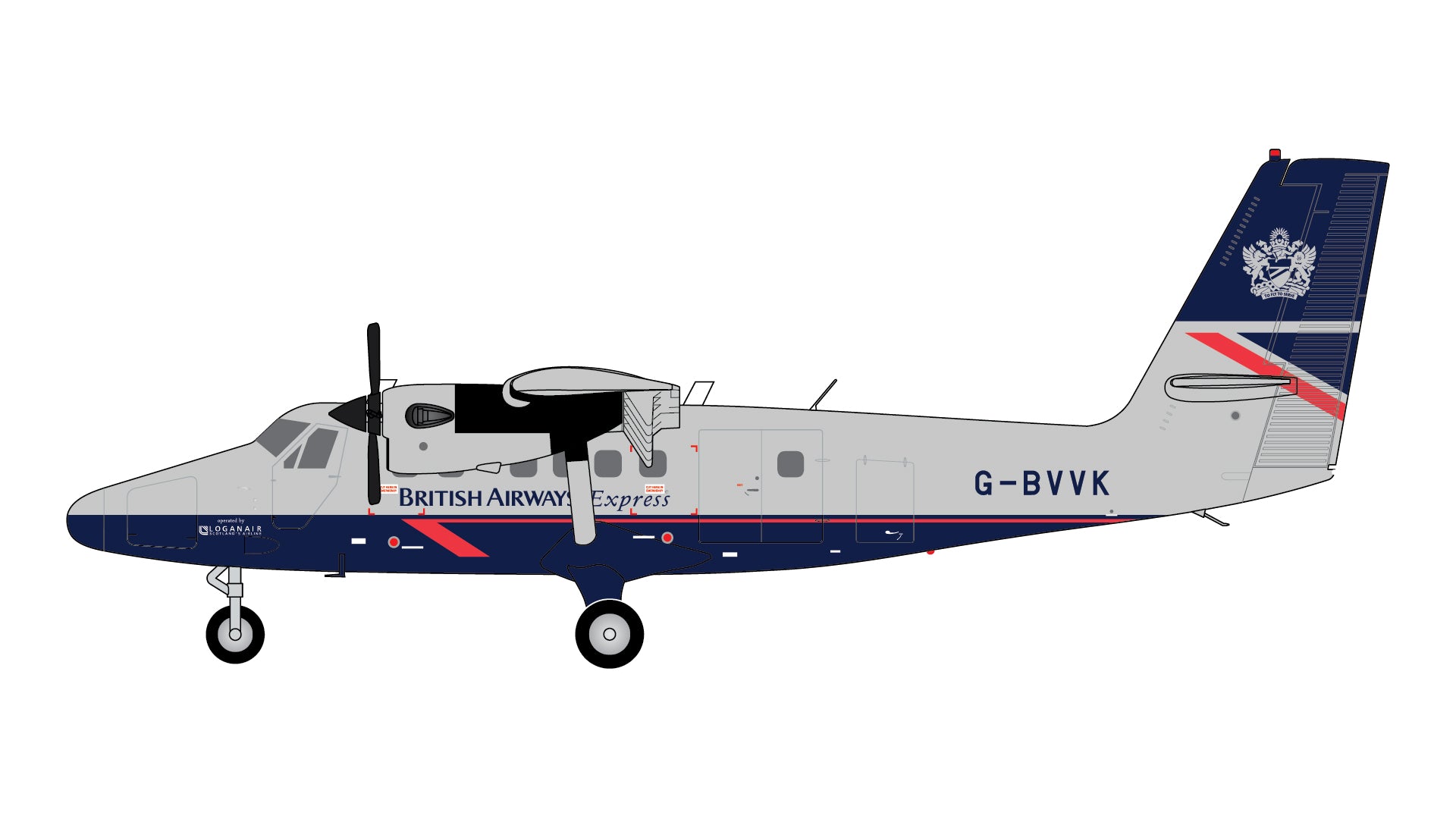 British Airways Express ("Landor" Livery) / de Havilland DHC-6-300 Twin Otter / G-BVVK / G2BAW1148 / 1:200 elaviadormodels