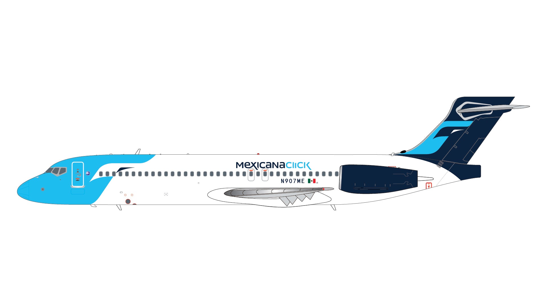 Mexicana Click / Boeing B717-200 / N907ME / G2CBE1487 / 1:200 elaviadormodels