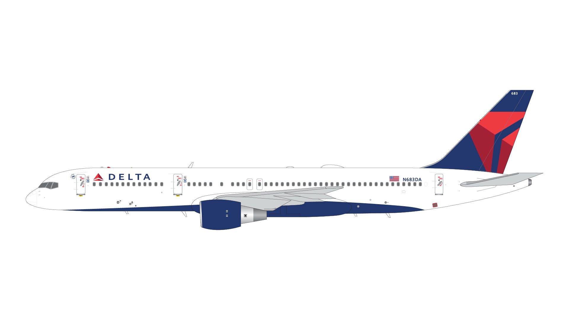 Delta Airlines / Boeing B757-200 / N683DA / G2DAL1307 / elaviadormodels