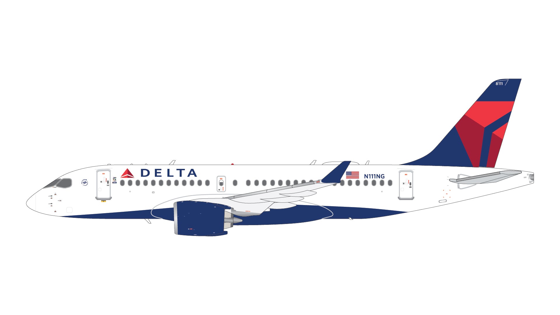 Delta Air Lines / Airbus A220-100 / N111NG / G2DAL1420 / 1:200 elaviadormodels