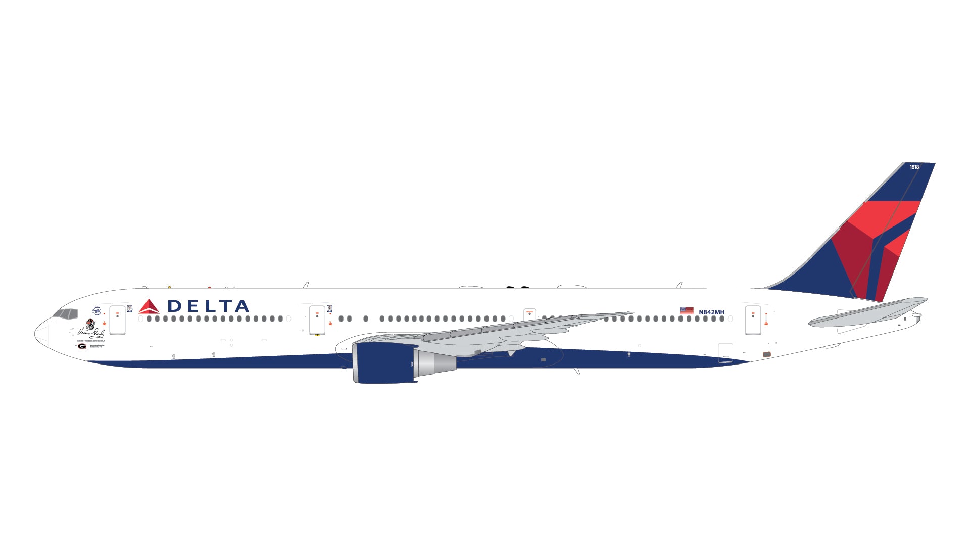 Delta Air Lines / Boeing 767-400ER (Flaps UP) / N842MH / G2DAL1444 / 1:200 elaviadormodels