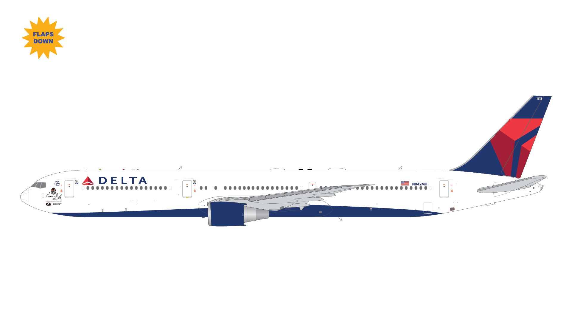 Delta Air Lines / Boeing 767-400ER (Flaps Down) / N842MH / G2DAL1444F / 1:200