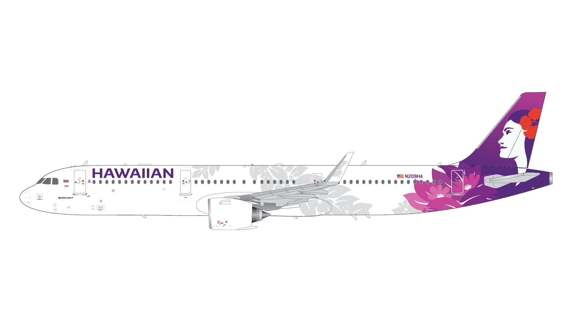 Hawaiian Airlines  / Airbus A321neo / N209HA / G2HAL1517 / 1:200 elaviadormodels