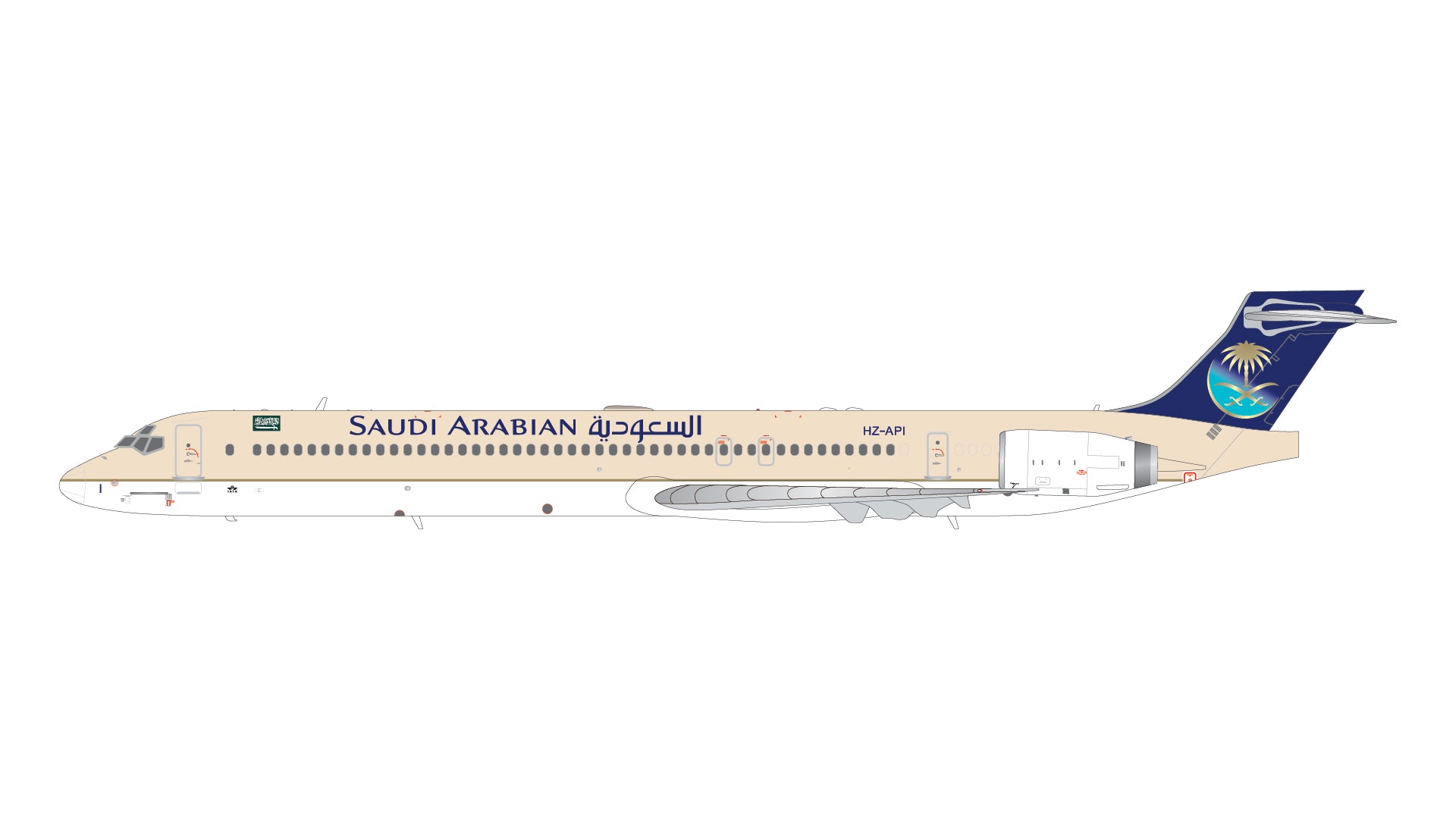 Saudi Arabian Airlines / McDonnell Douglas MD-90 / HZ-API / G2SVA1333 / 1:200 elaviadormodels