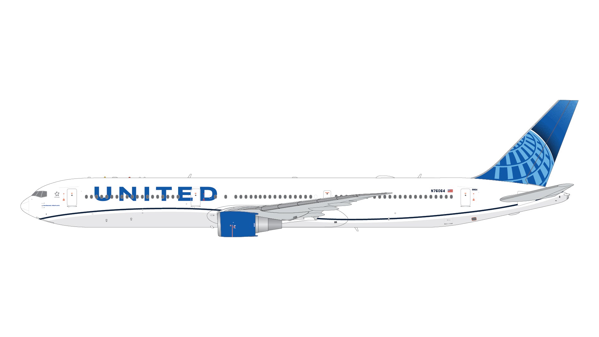 United Airlines / Boeing 767-400ER / N76064 / G2UAL1445 / 1:200 elaviadormodels