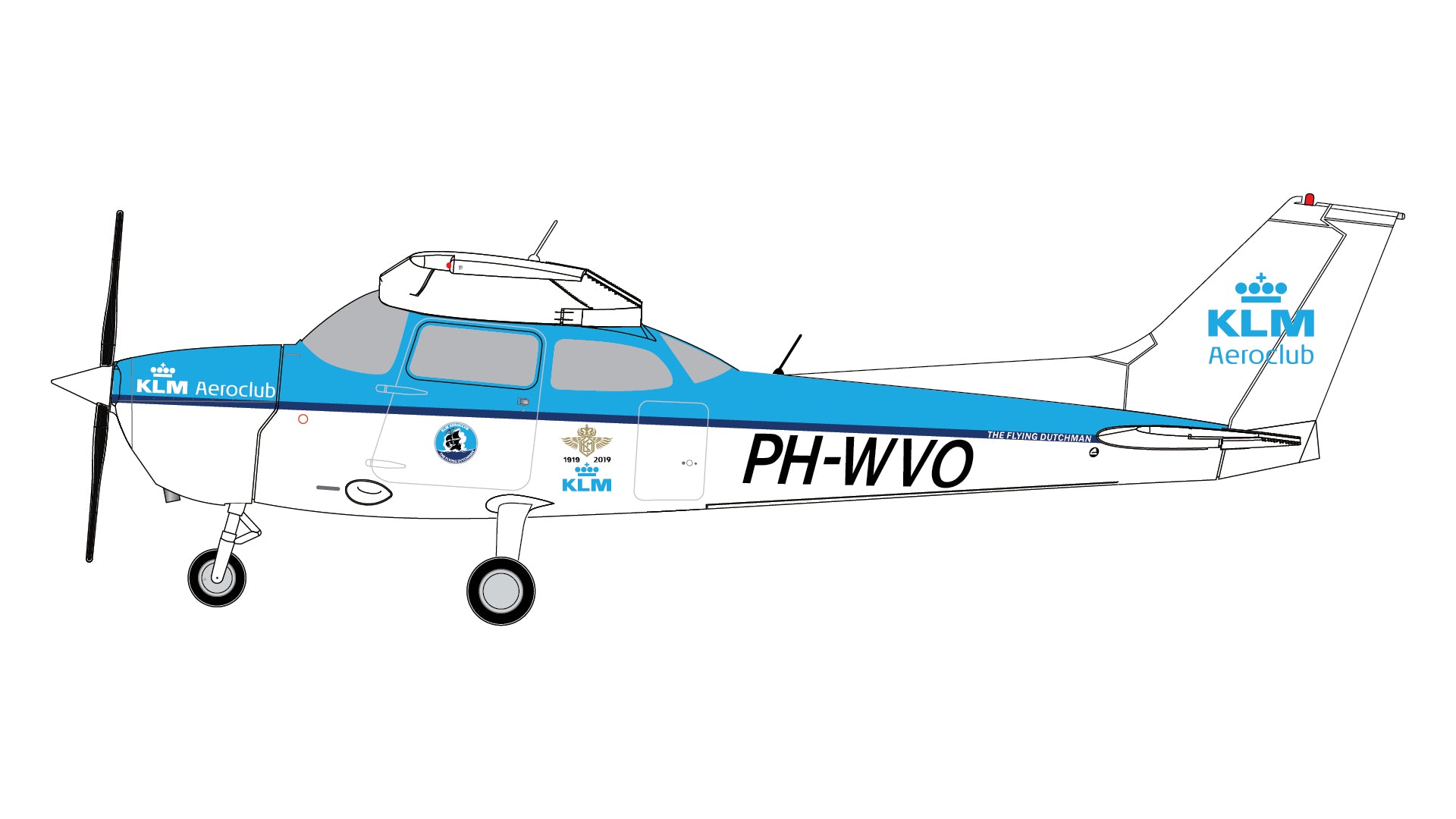 KLM Aeroclub / Cessna 172P Skyhawk / PH-WVO / GGCES019 / 1:72 elaviadormodels