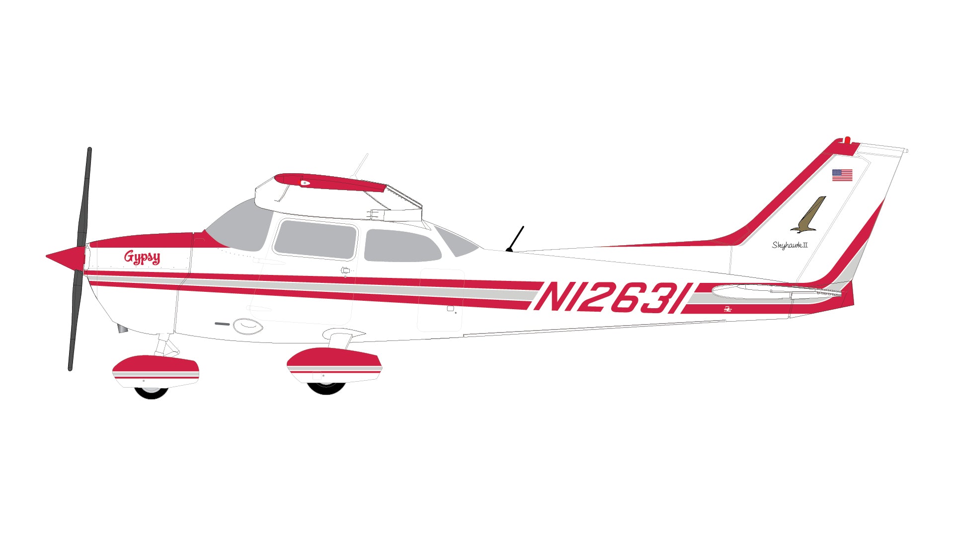 Cessna / Cessna 172 Skyhawk II / N12631 / GGCES021 / 1:72 elaviadormodels
