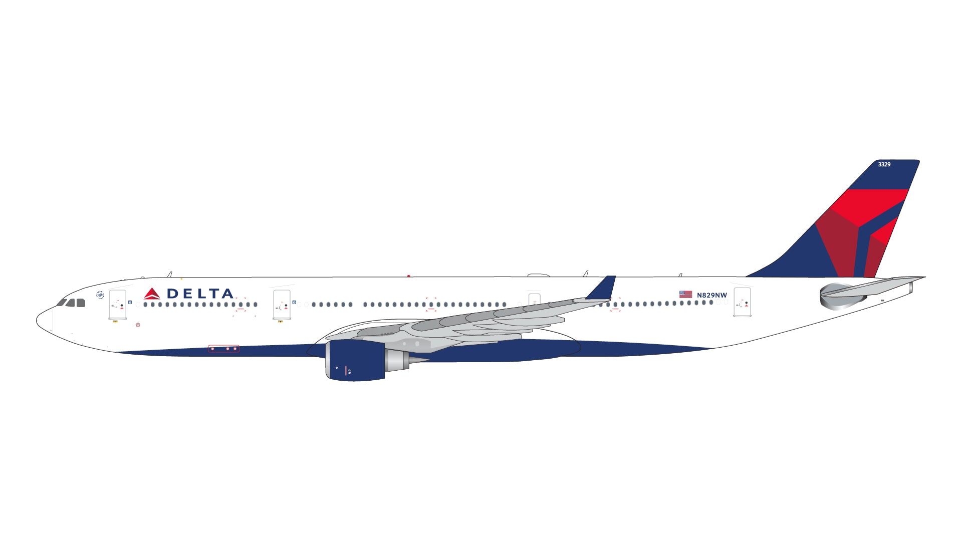 Delta Airlines / Airbus A330-300 / N829NW / GJDAL2106 / 1:400 elaviadormodels