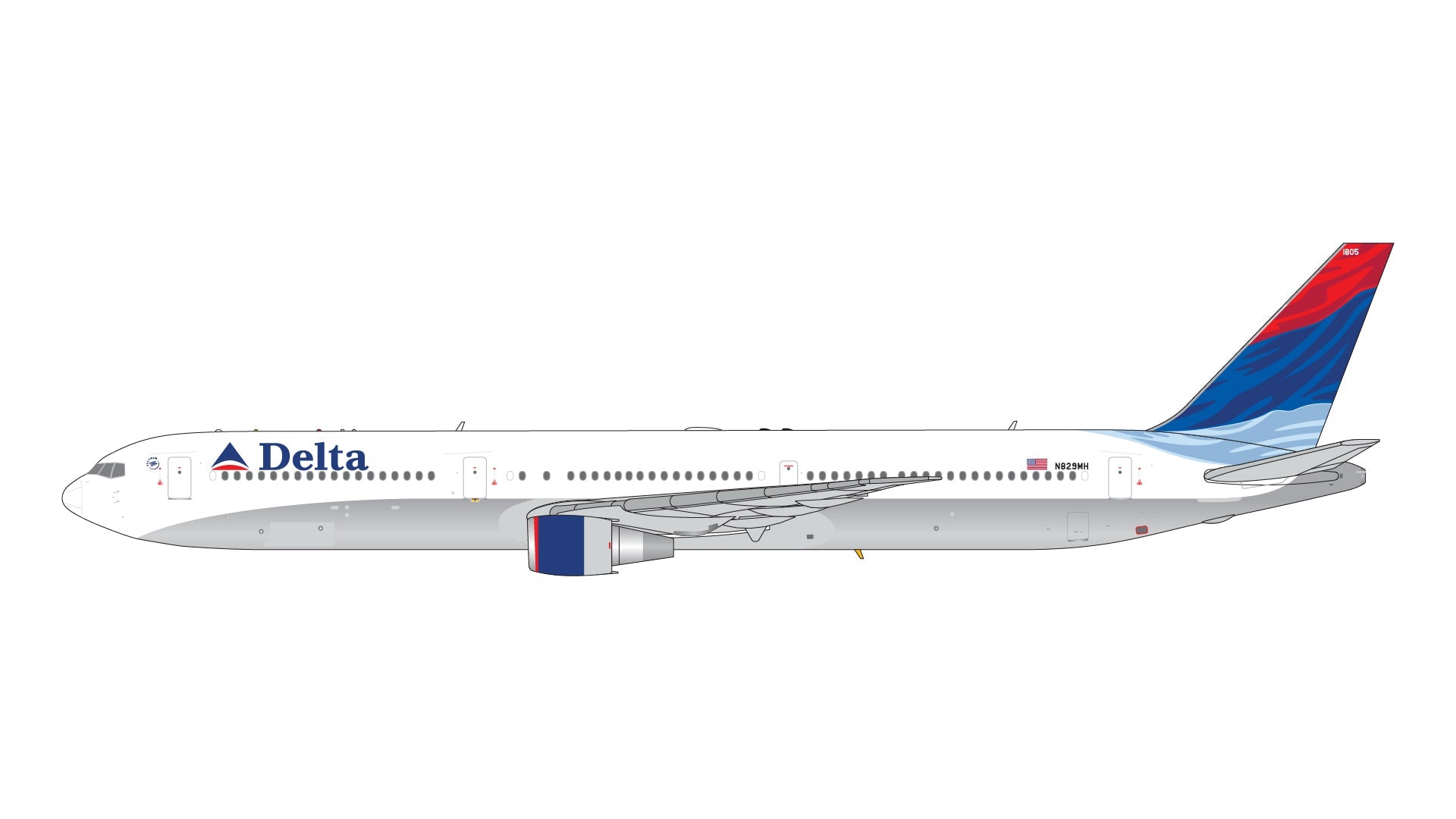 Delta Airlines / Boeing 767-400ER / N829MH / GJDAL2158 / 1:400 elaviadormodels