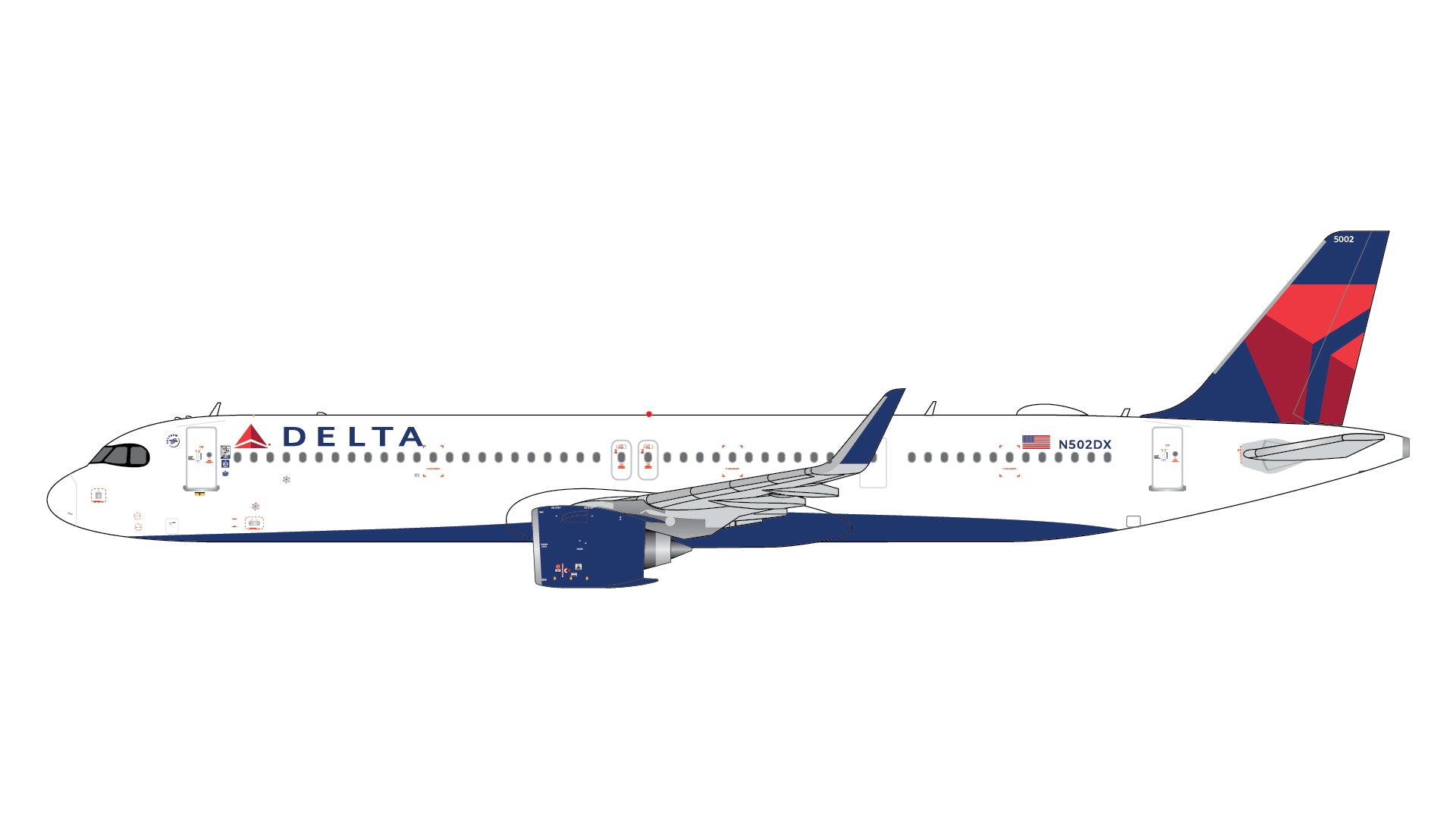 Delta Air Lines / Airbus A321neo / N502DX / GJDAL2294 / 1:400 elaviadormodels