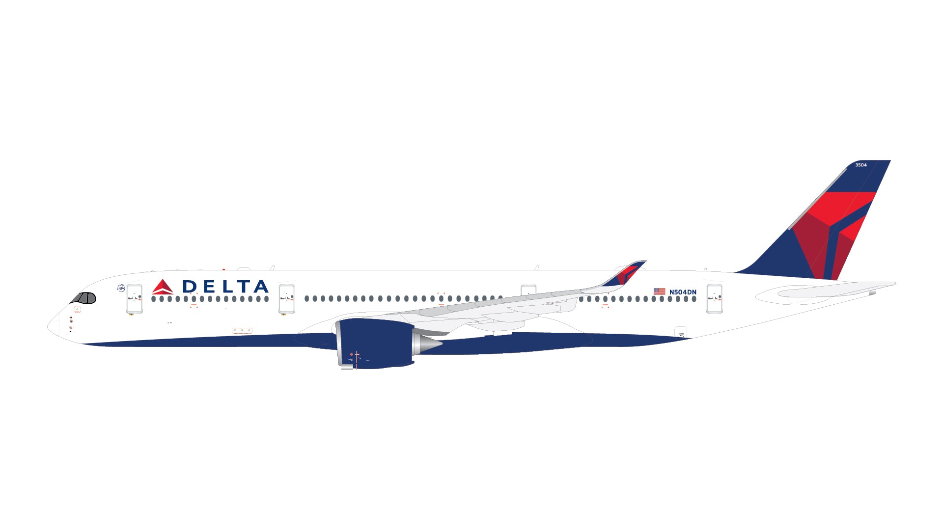 Delta Air Lines / Airbus A350-900 / N504DN / GJDAL2317 / 1:400 elaviadormodels