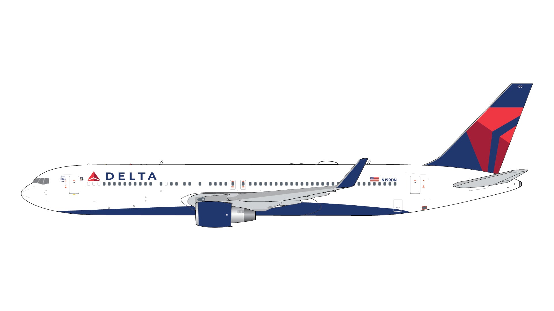 Delta Airlines / Boeing B767-300ER / N199DN / GJDAL2363 / 1:400 elaviadormodels