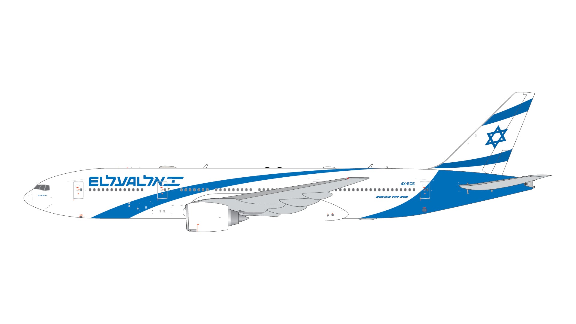 El Al Israel Airlines / Boeing 777-200ER / 4X-ECE / GJELY2425 / 1:400 elaviadormodels